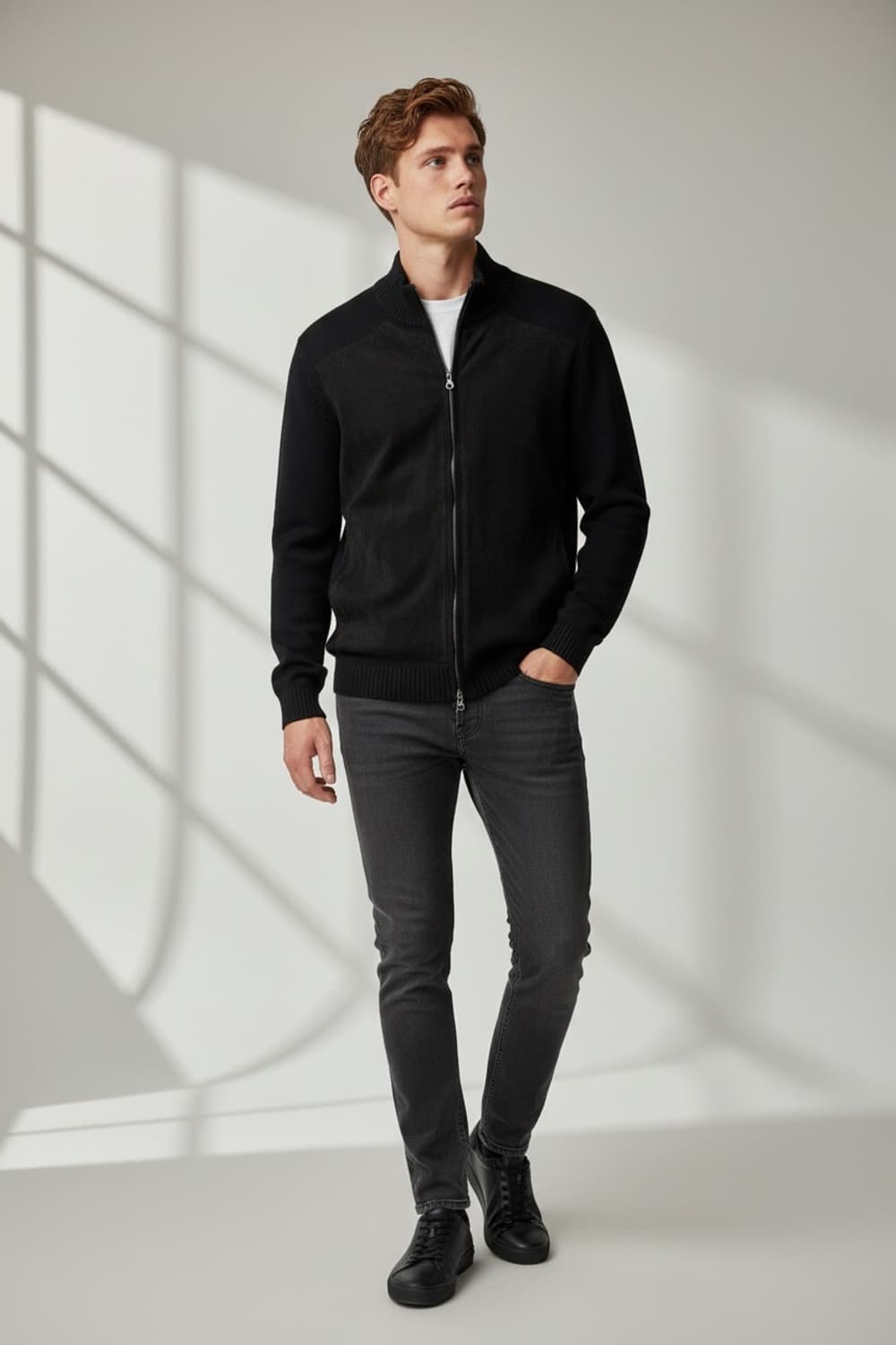 .L/ 페라가모 스웨이드 캐시미어 니트 집업 상품이미지2