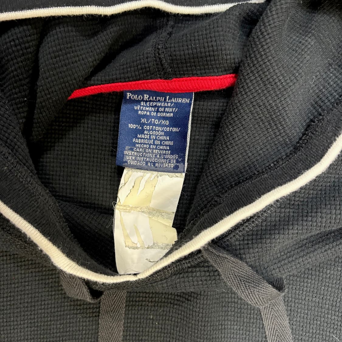 폴로 블랙 와플 후드 XL 상품이미지4