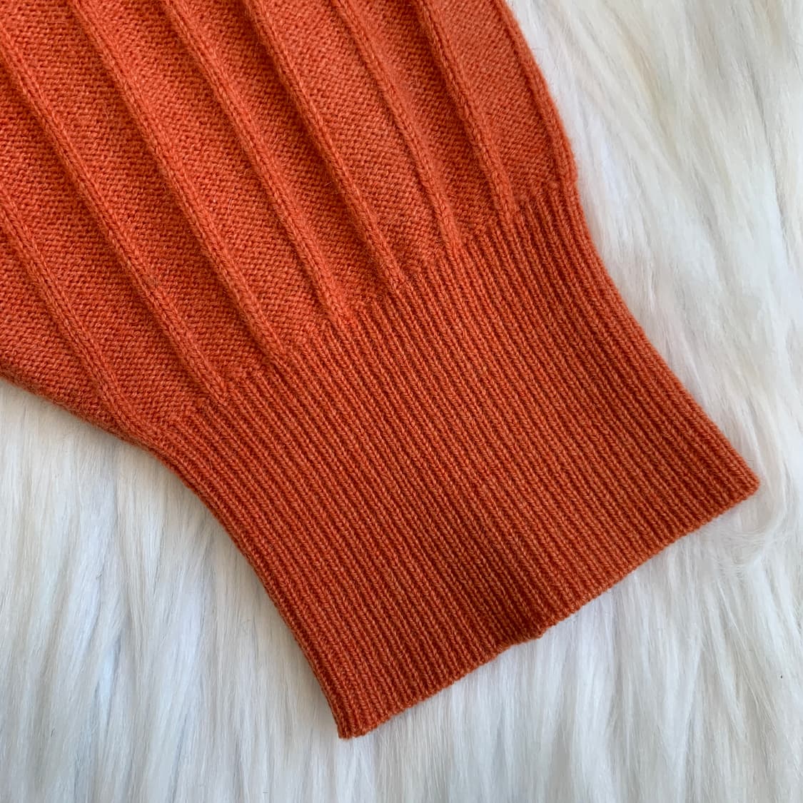 일본 빈티지 캐시미어 100 골지 브이넥 니트 1813 상품이미지5