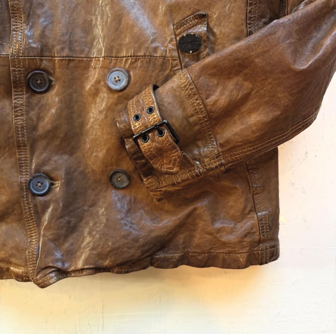 디젤 셰르파 더블 레더자켓 상품이미지7