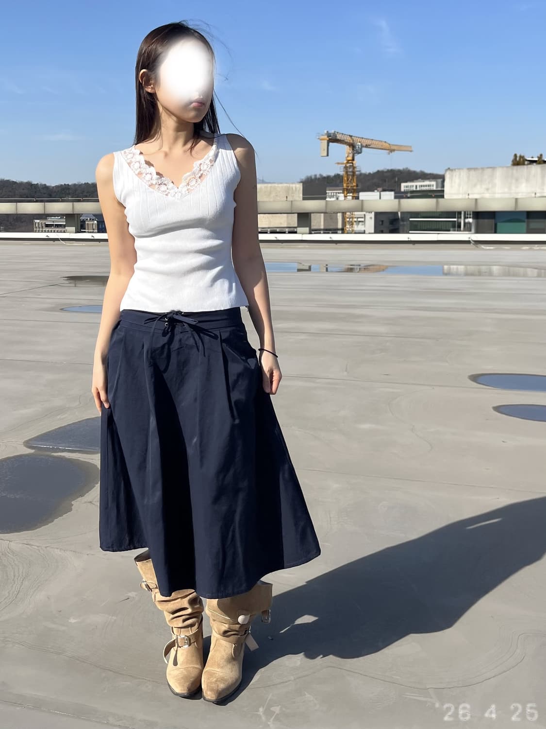 Lace Trim Cami 레이스 슬리브리스 탑 상품이미지3