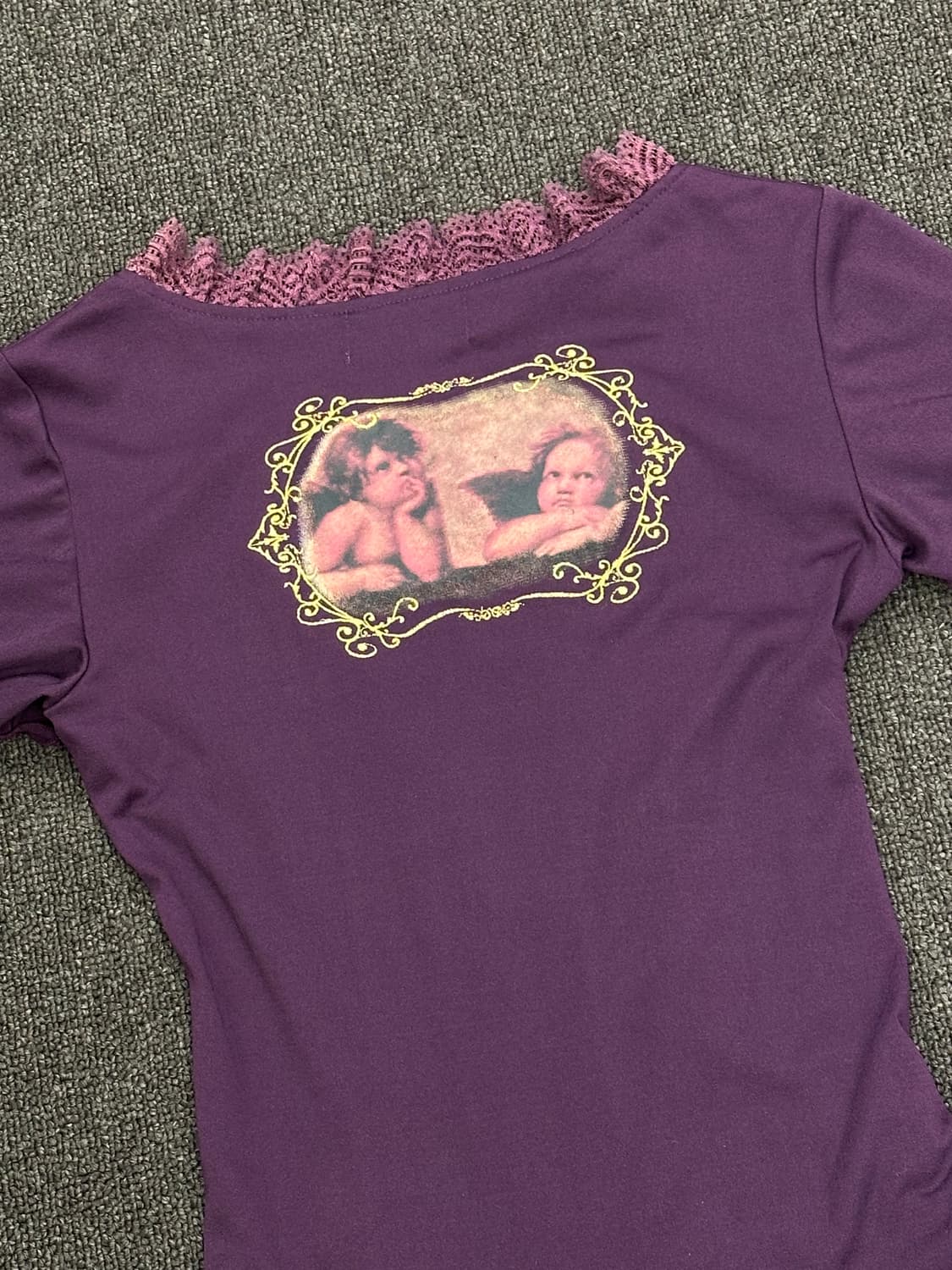 OS)Ozz on 빈티지 여성 레이스업 프릴 숏슬리브 상품이미지7