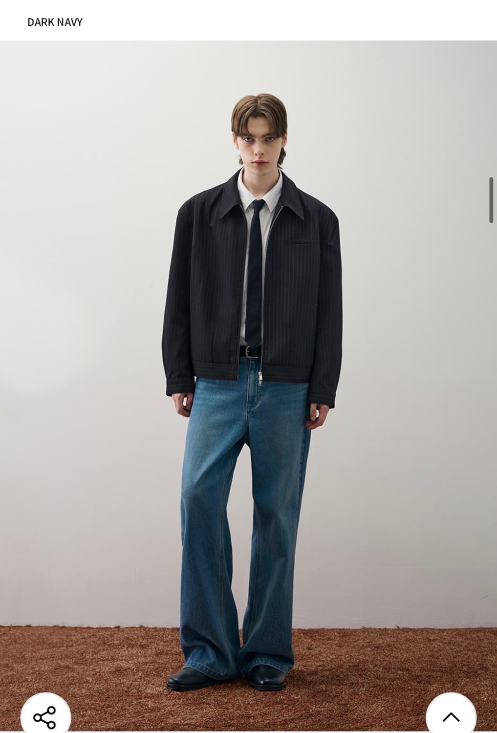 (L)[서강준 PICK] 드로우핏 핀 스트라이프 크롭 블루종 자켓 판매 상품이미지5