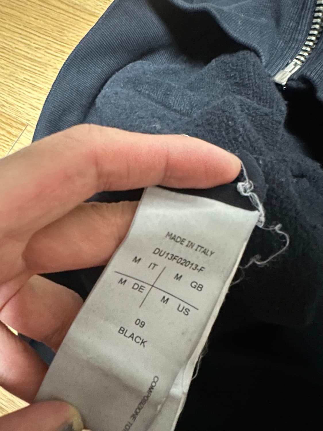 릭오웬스 사선 후드집업 m 상품이미지4