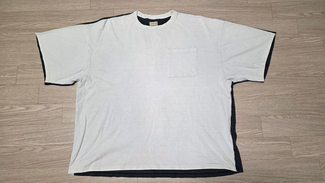 캐피탈 kapital 본 투톤 빅 포켓 티셔츠 키나리 블랙 상품이미지2