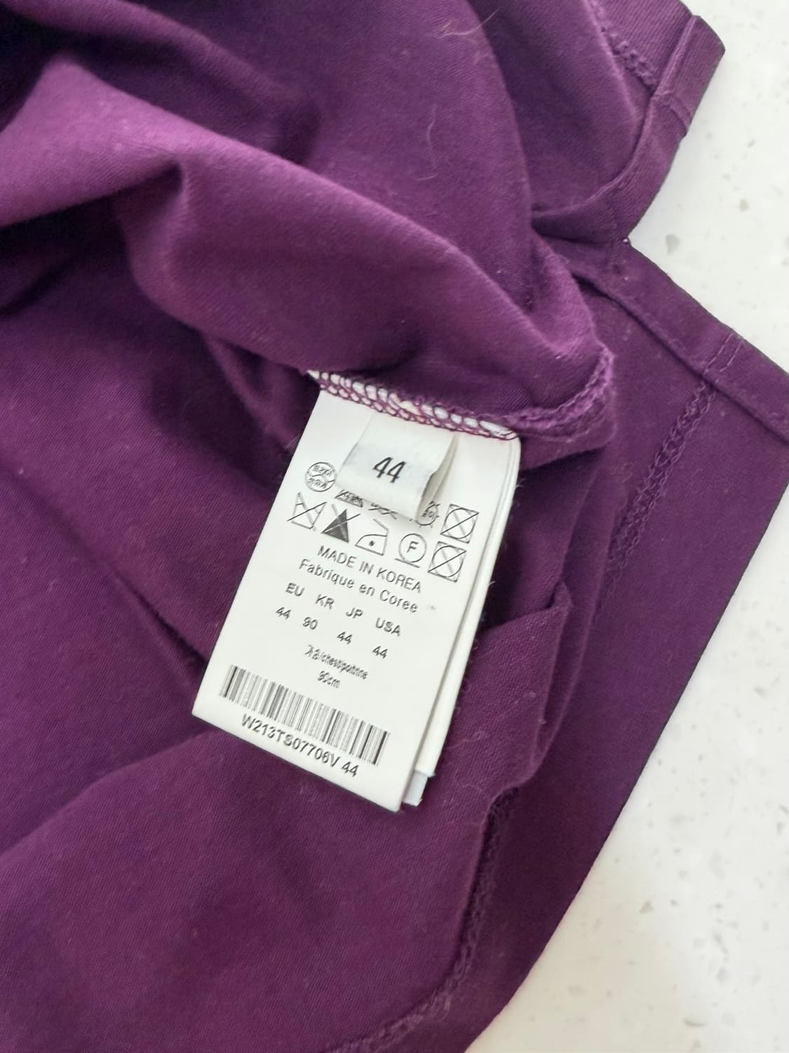 우영미 백로고 티셔츠 퍼플 (44) 상품이미지3