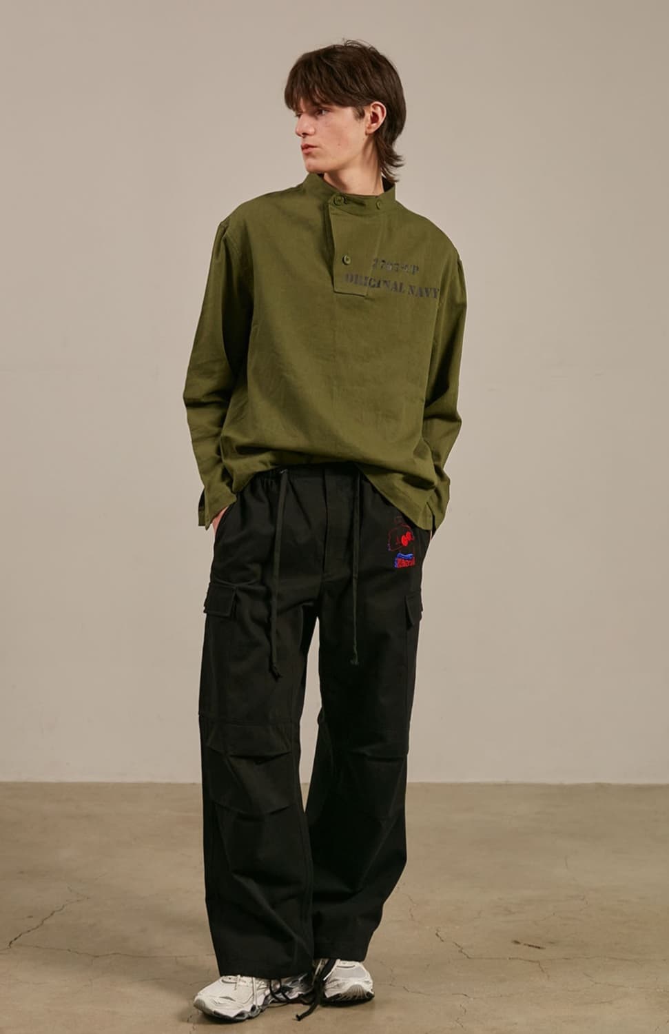 [COLLECTION LINE] 밀리터리 빈티지 로고 풀오버 셔츠 카키 상품이미지2