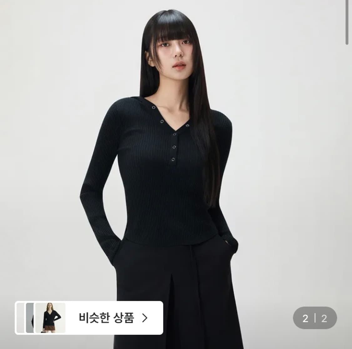 미쏘 스냅단추 슬림 후드 풀오버 브라운 상품이미지2