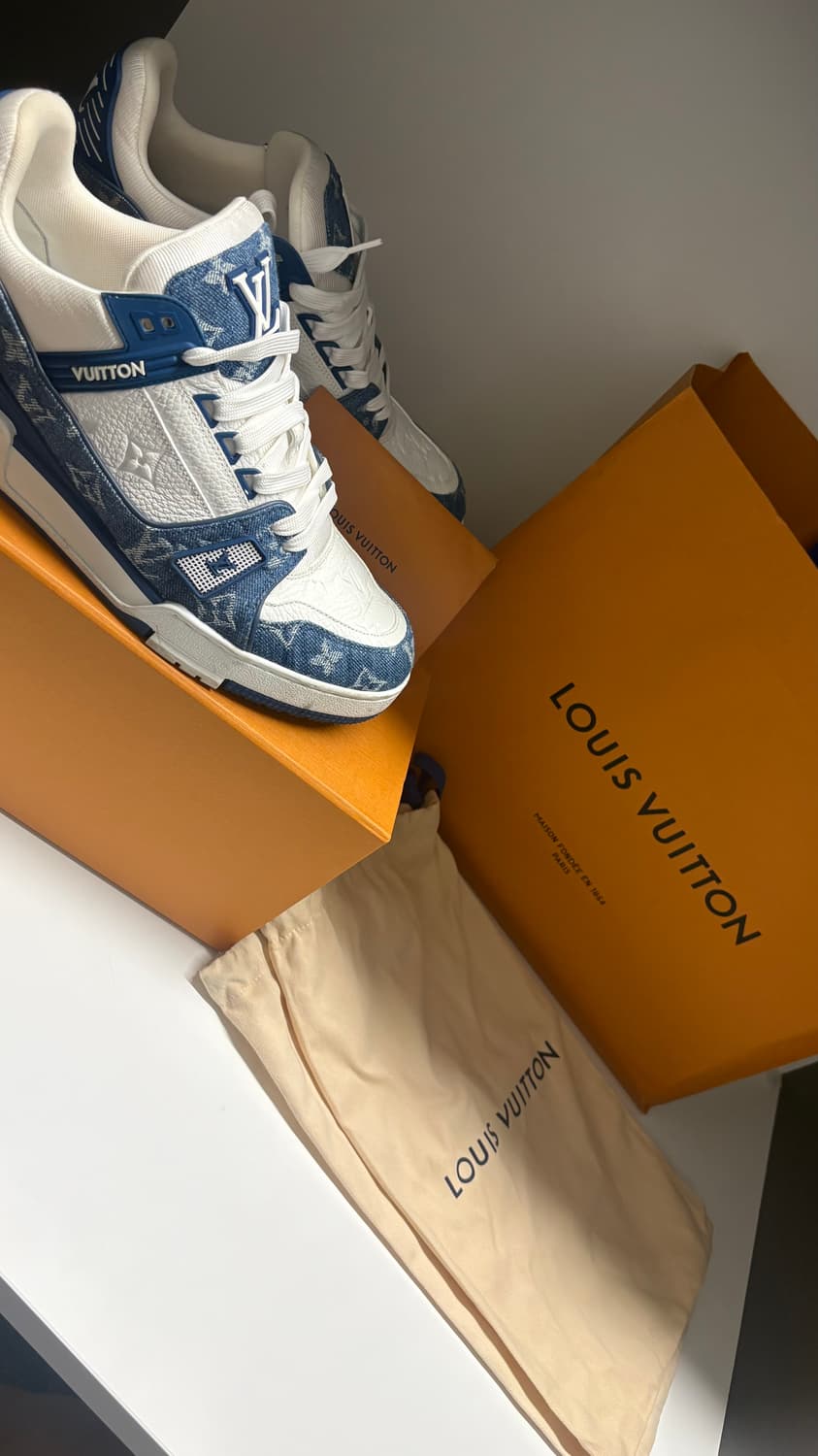 루이비통 LV 트레이너 데님 스니커즈 8사이즈 새상품급 상품이미지2