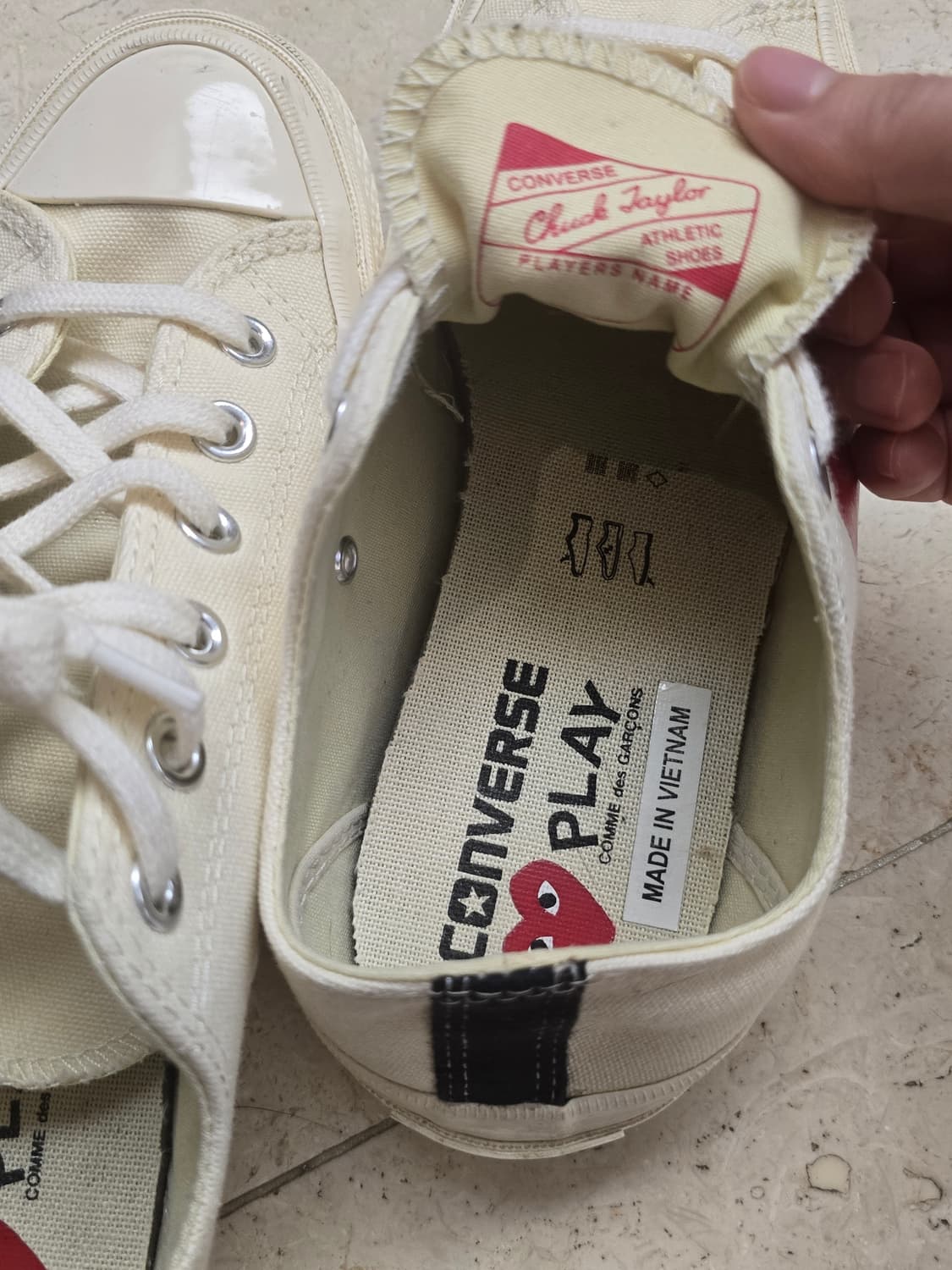 컨버스 척테일러 꼼데가르송 아이보리 UK7 상품이미지3
