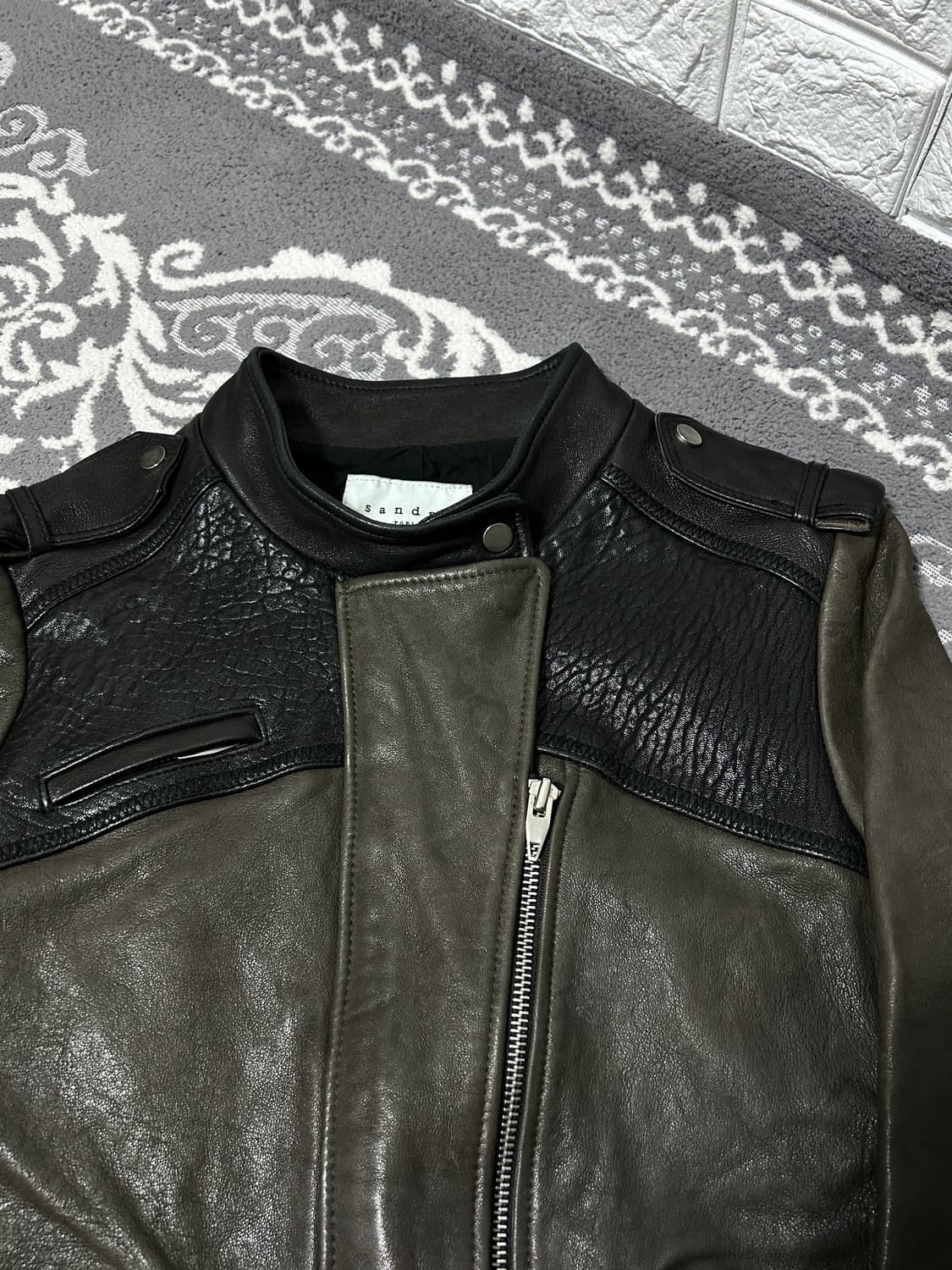 산드로 레더 바이커 자켓 상품이미지2