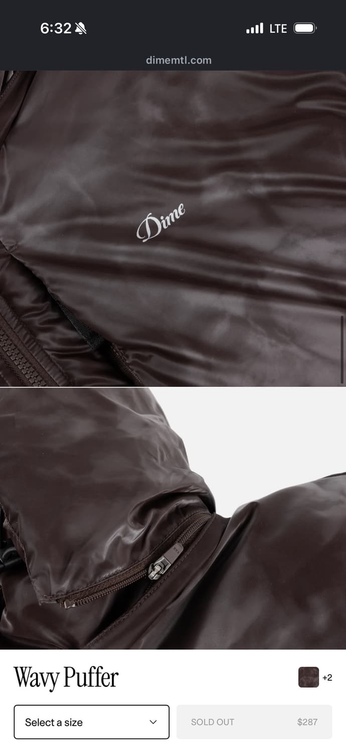 다임 Dime 패딩 푸퍼 xl 스모크브라운 새제품 상품이미지7