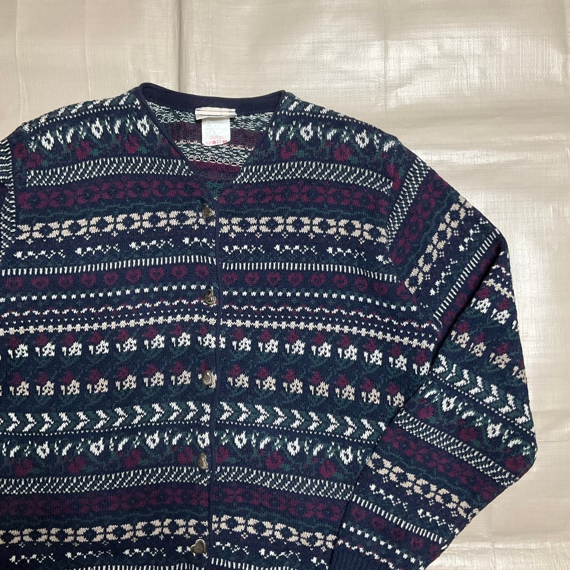 빈티지 페어아일 니트 가디건 L 상품이미지2