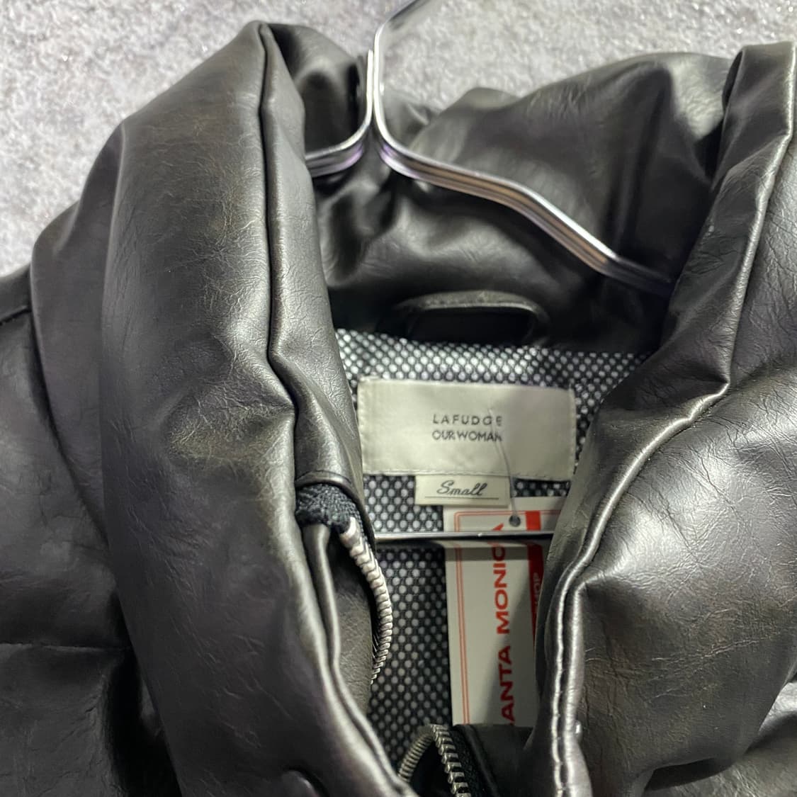 라퍼지스토어 투웨이 크롭 레더 패딩 b3360 상품이미지3