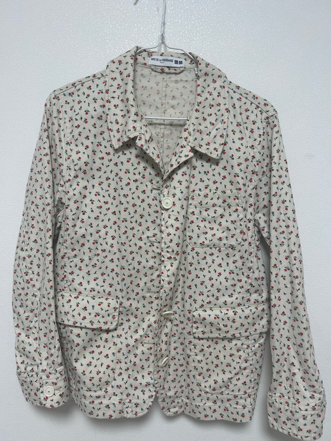 빈티지) 유니클로 베이지 잔꽃 자켓 상품이미지1