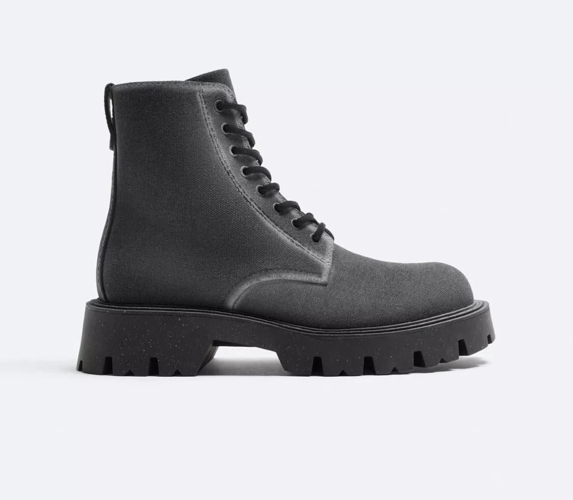 Zara 자라 워커, 부츠, 패브릭 레이스업 부츠 상품이미지1