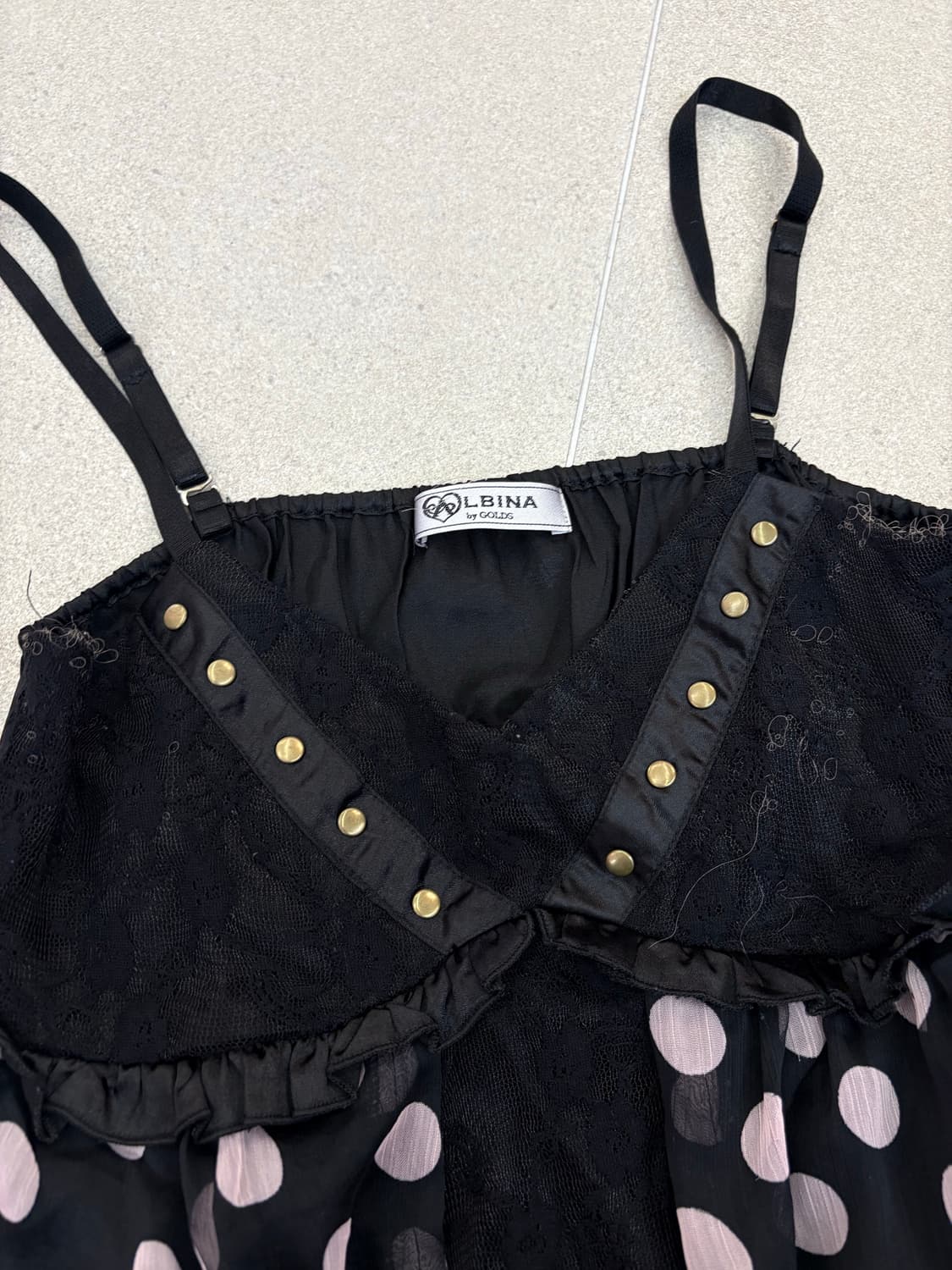 도트 레이스 갸루 원피스 상품이미지2