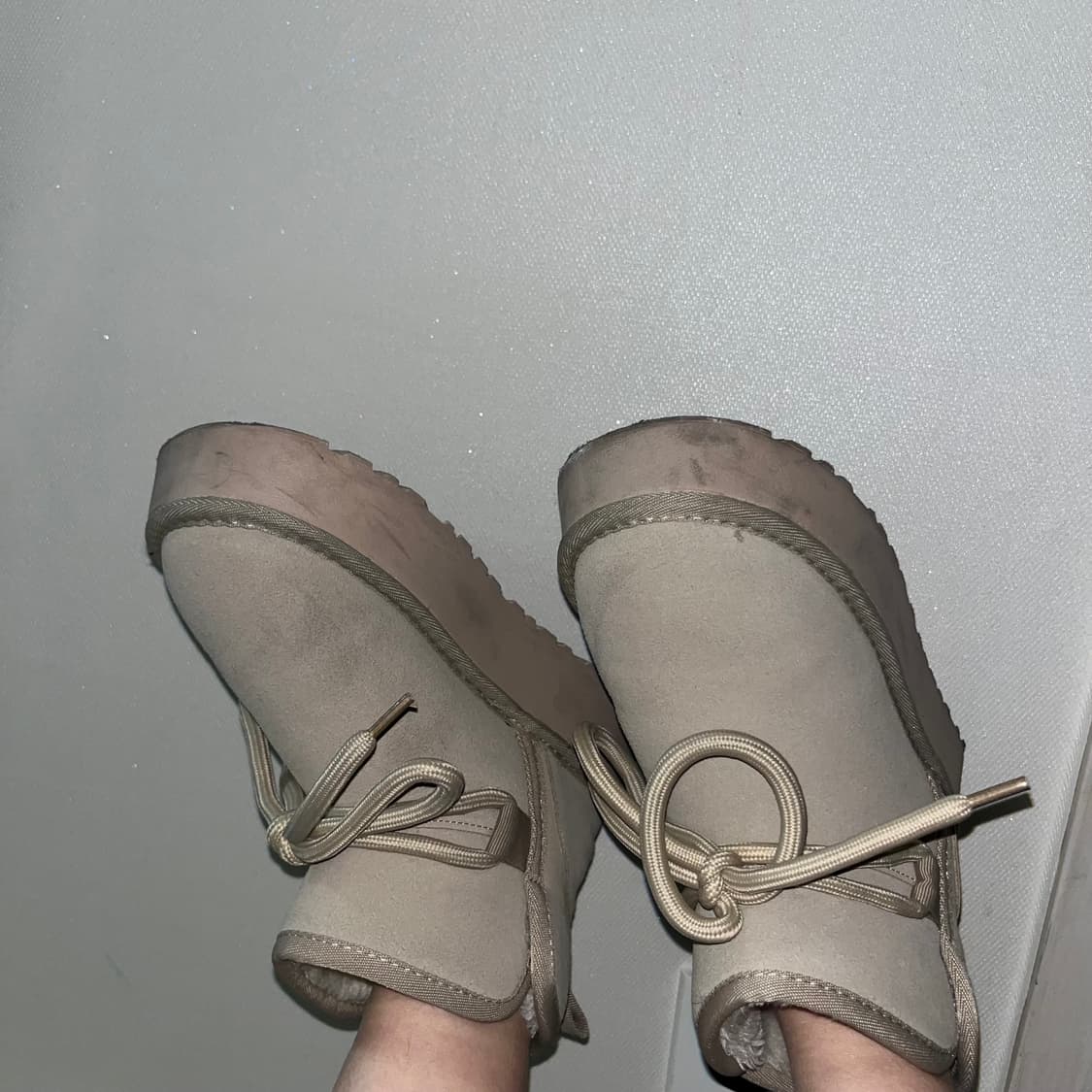 보솜 리본 베이지그레이 어그부츠 230 상품이미지6