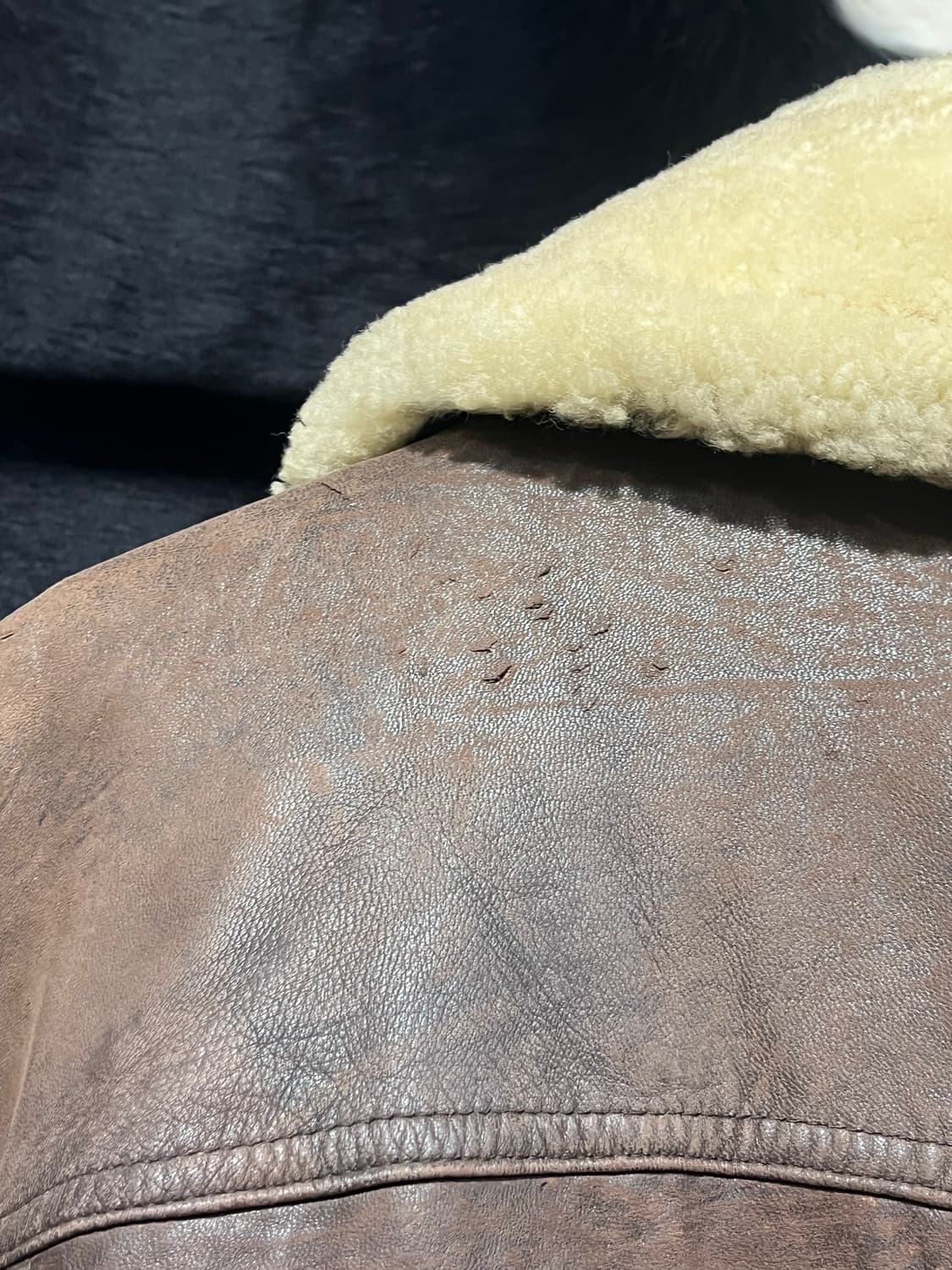 브라운 소가죽 무스탕 상품이미지8