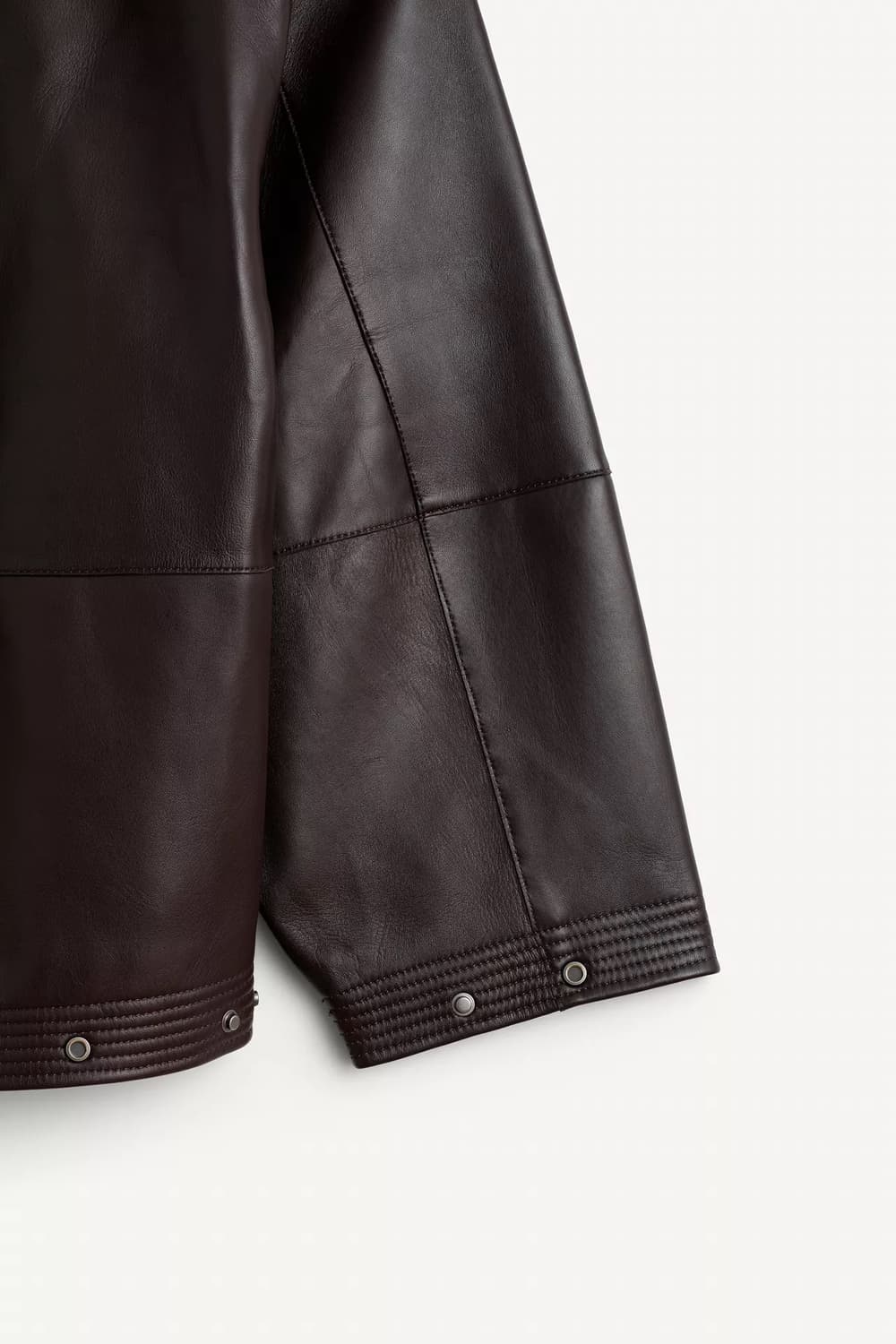 자라 SRPLS 후드 레더 가죽 자켓 다크 브라운 L-XL 상품이미지8