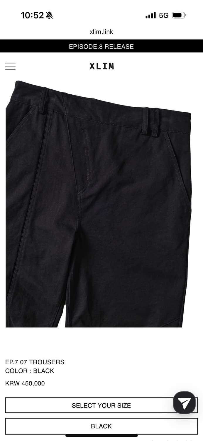 Xlim ep.7 07 TROUSERS M size 상품이미지3