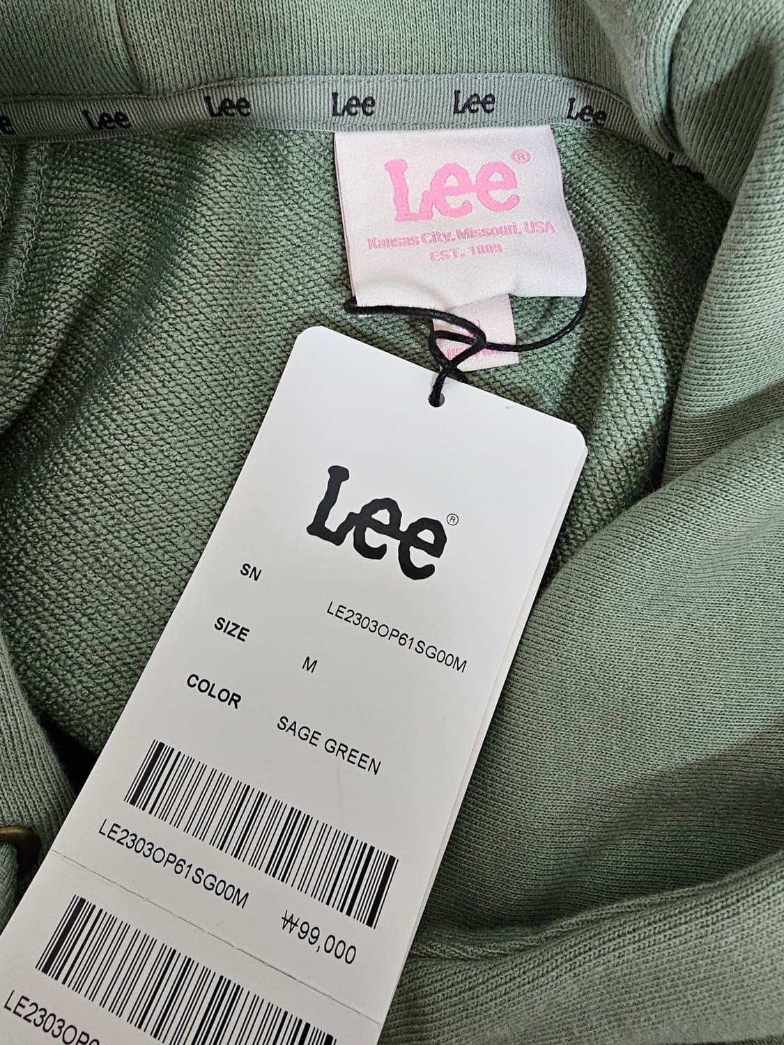 Lee 리 라이트그린 후드원피스 M 새상품 상품이미지3