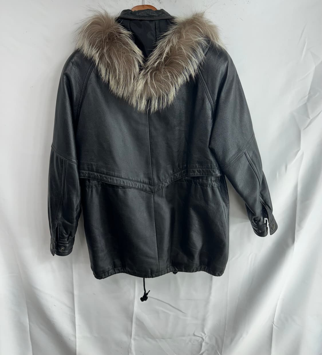 Vintage leather fur half coat 상품이미지2