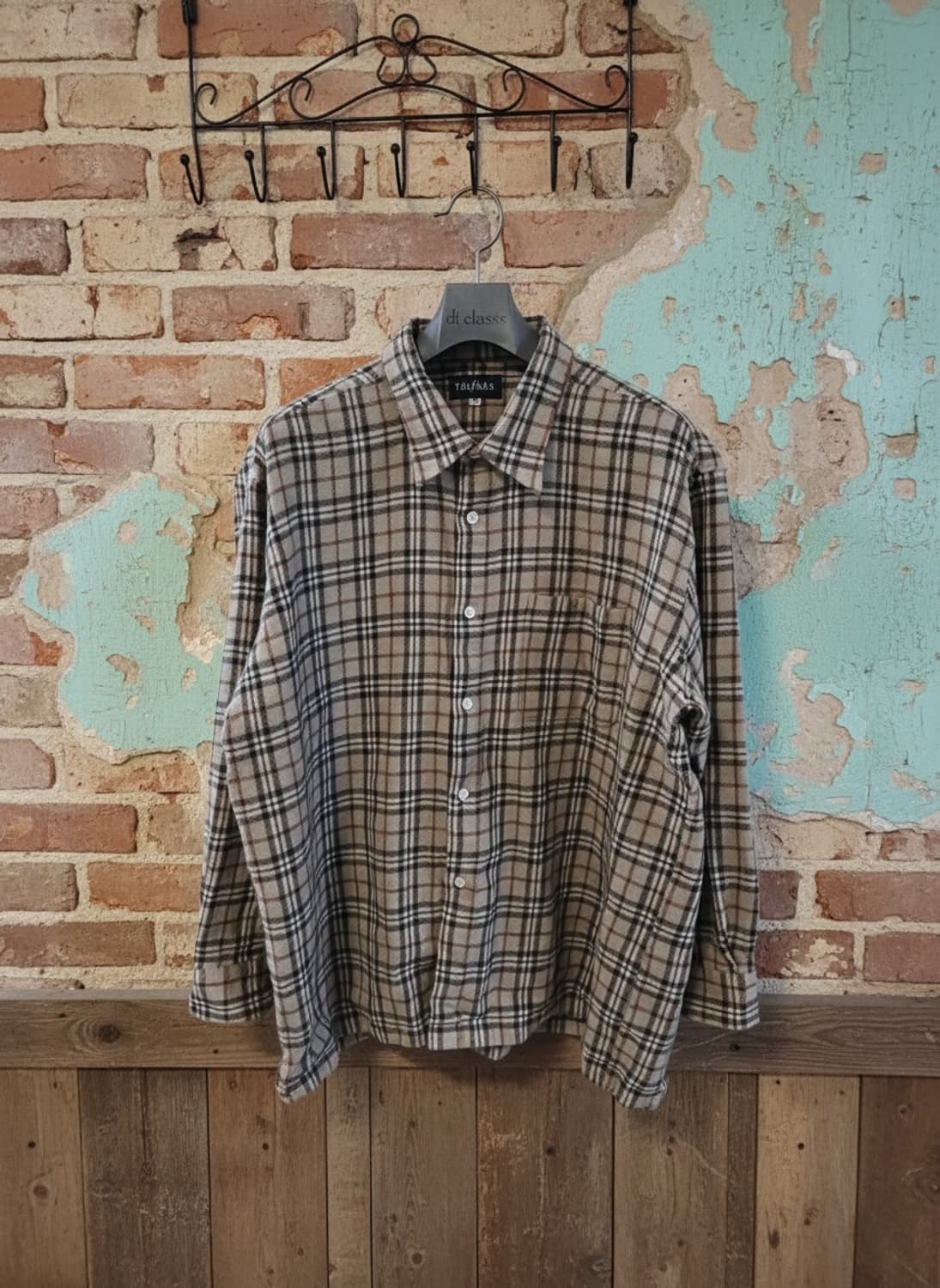 순모 체크 셔츠 XL 상품이미지1