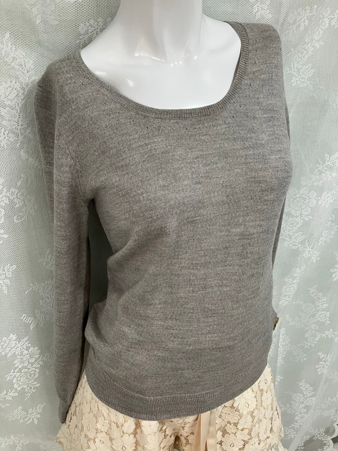빈티지 그레이 셔링 니트 블라우스 1107 모리걸 y2k 스트릿 갸루 펑 상품이미지2