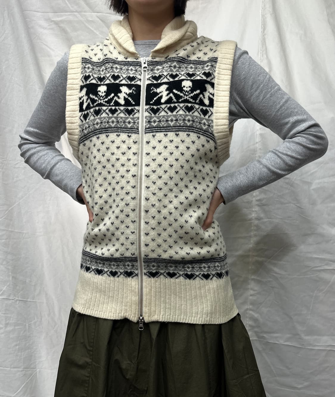 scull&bull 니트 집업 베스트 상품이미지2