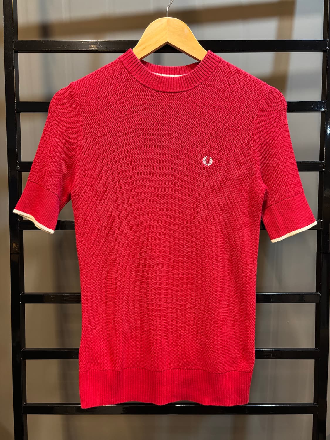 [XS] 프레드페리 니트 반팔 탑 레드 6.5  FRED PERRY 니트 상품이미지1