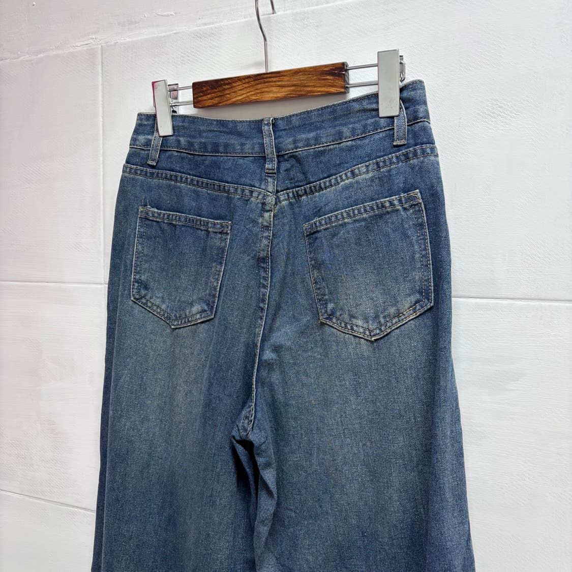 핀턱 데님 와이드 팬츠 (JPN) 상품이미지5