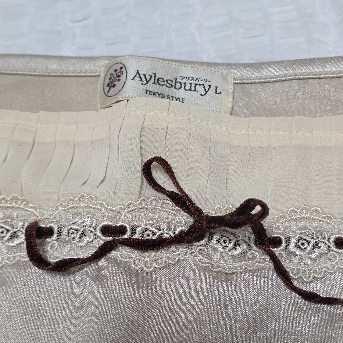 라떼갸루 리본레이스 새틴 슬리브리스 상품이미지2