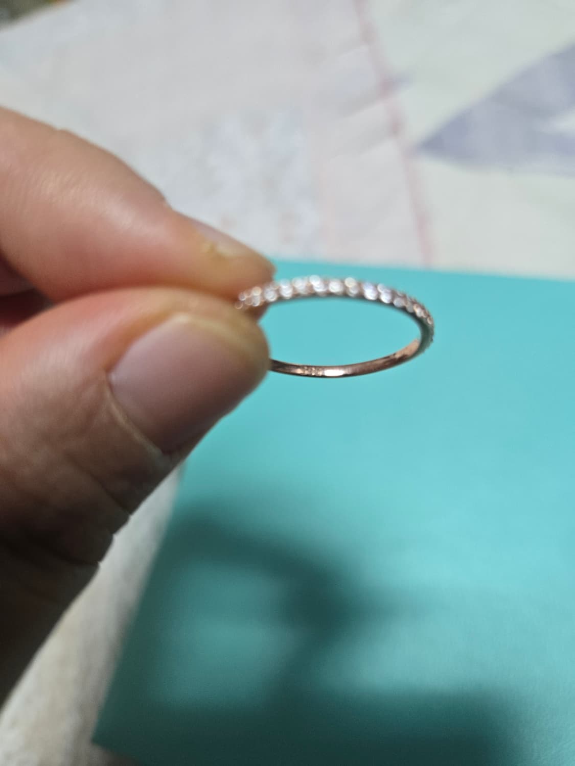 14k 로즈골드 큐빅 반지 18호 상품이미지4