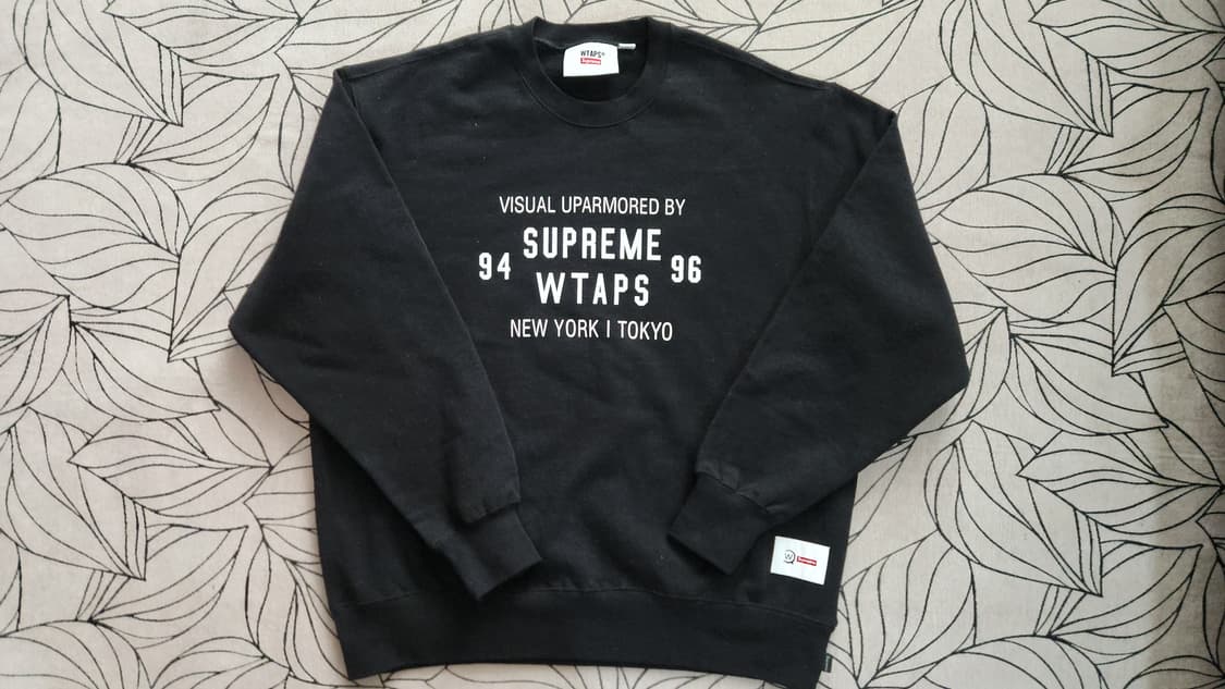 슈프림과 WTAPS 콜라보 맨투맨 블랙 L 상품이미지1