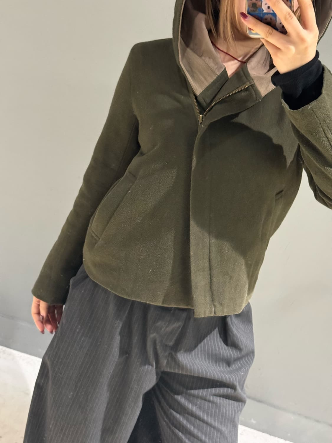 niko and diagonal zipper hood coat 상품이미지5