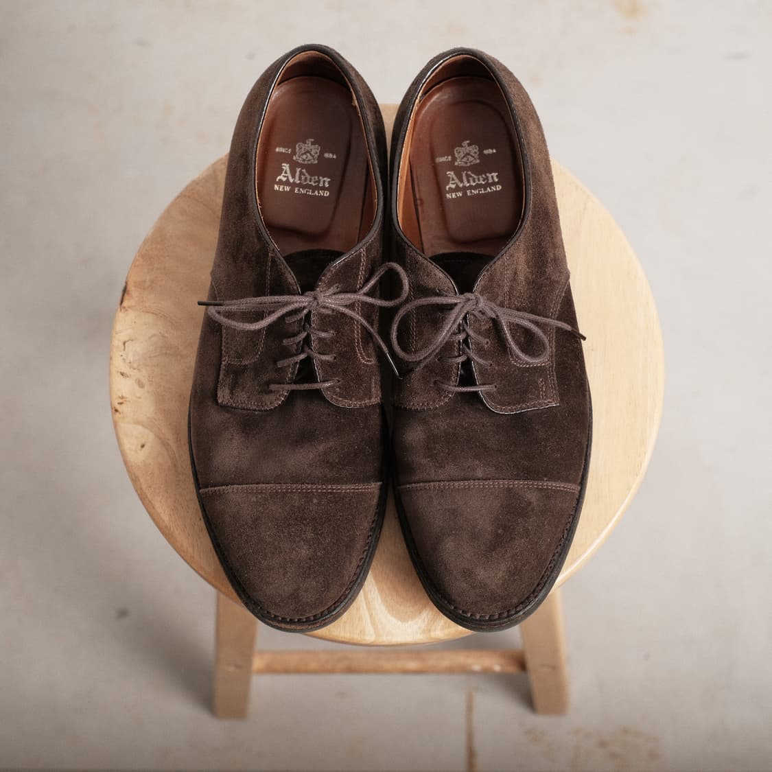 알든 9563S 9D(270사이즈) 다크브라운 스웨이드 스트레이트팁 더비 상품이미지6