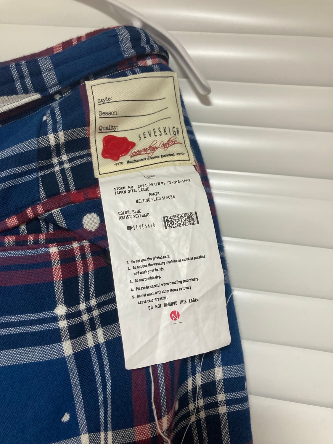 [L]세브식 sevsking melting plaid pants 블루 상품이미지3