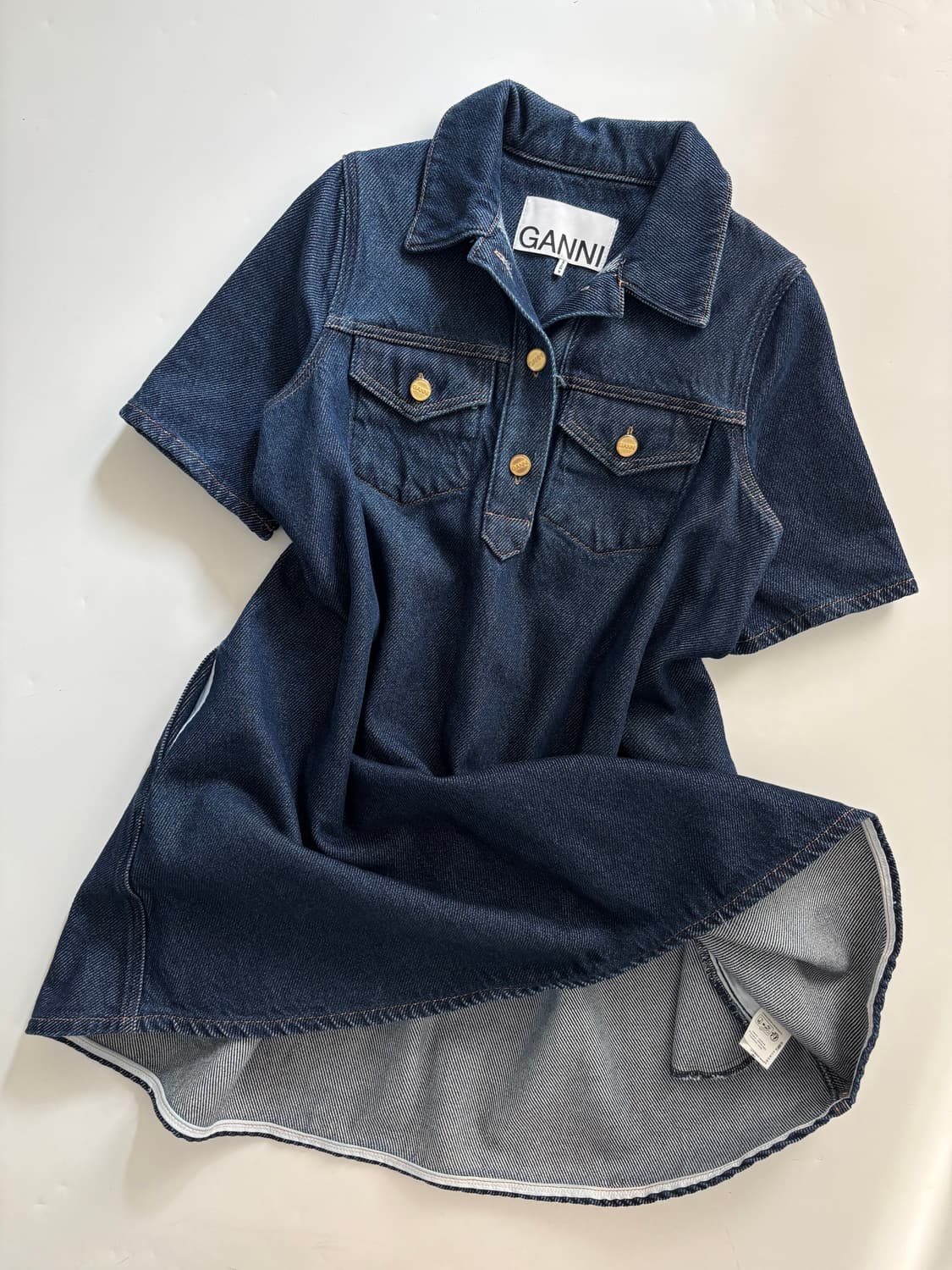 GANNI 가니 데님 미디 원피스 상품이미지1