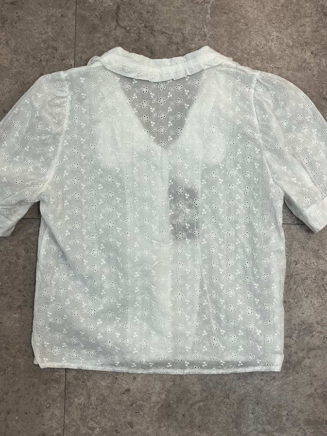 빈티지 카라 반팔 블라우스 화이트 #csz3749 상품이미지6