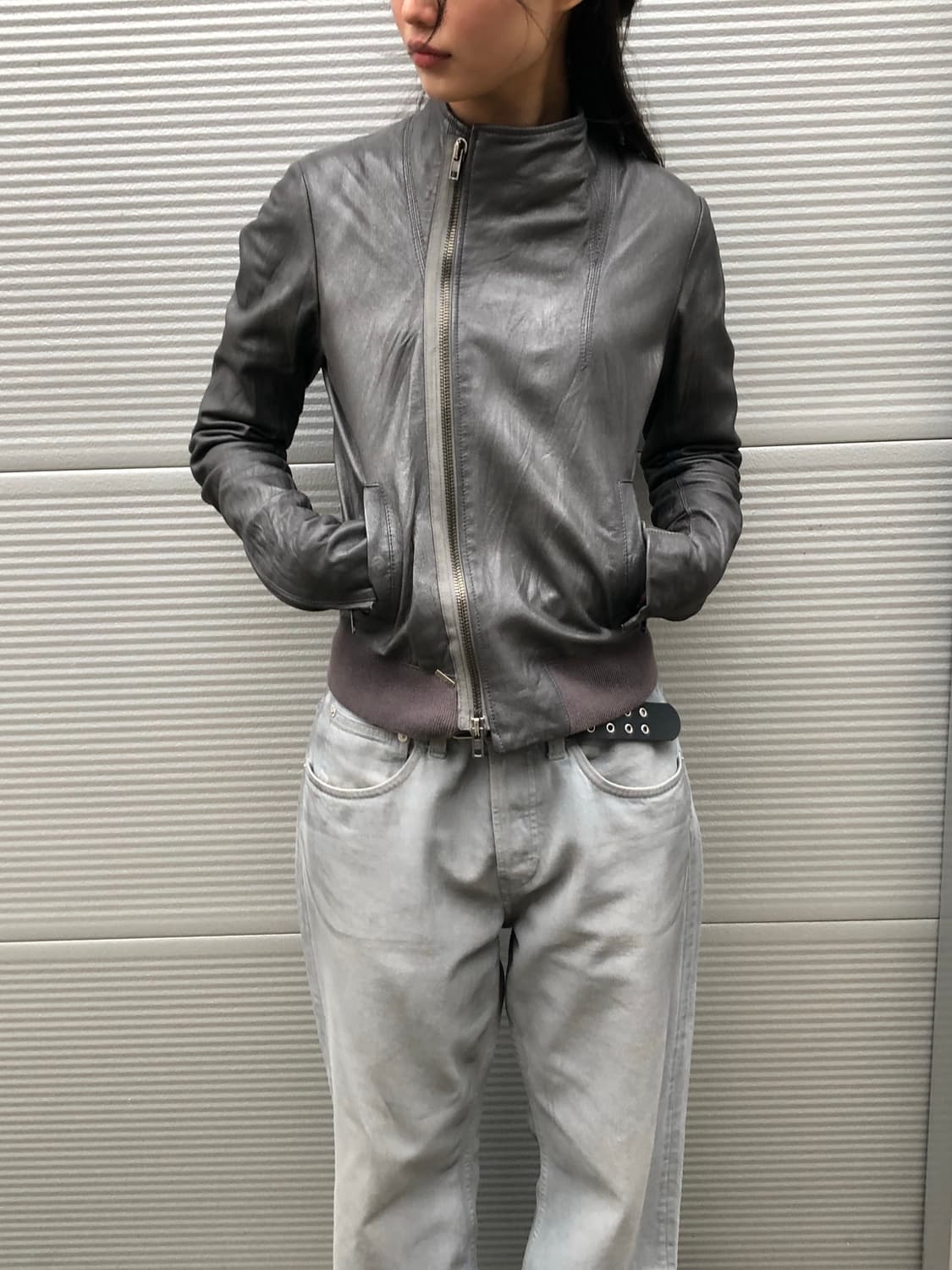 s.w.o.r.d 램스킨 사선 자켓 상품이미지1