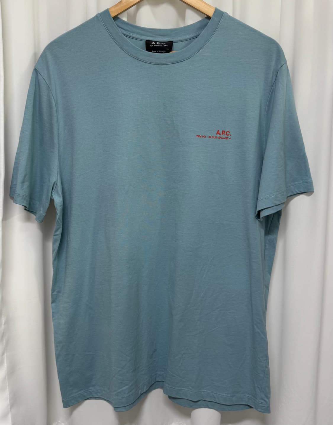 24SS 아페쎄 A.P.C 아이템 반팔티셔츠 XL 라이트블루 상품이미지1