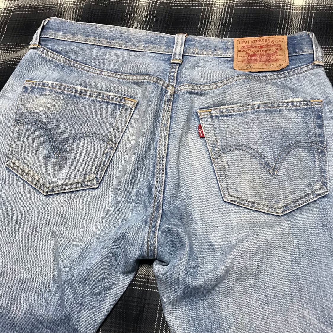 레어 90s 일본판 리바이스 501 버튼 플라이 스트레이트진 연청 상품이미지9