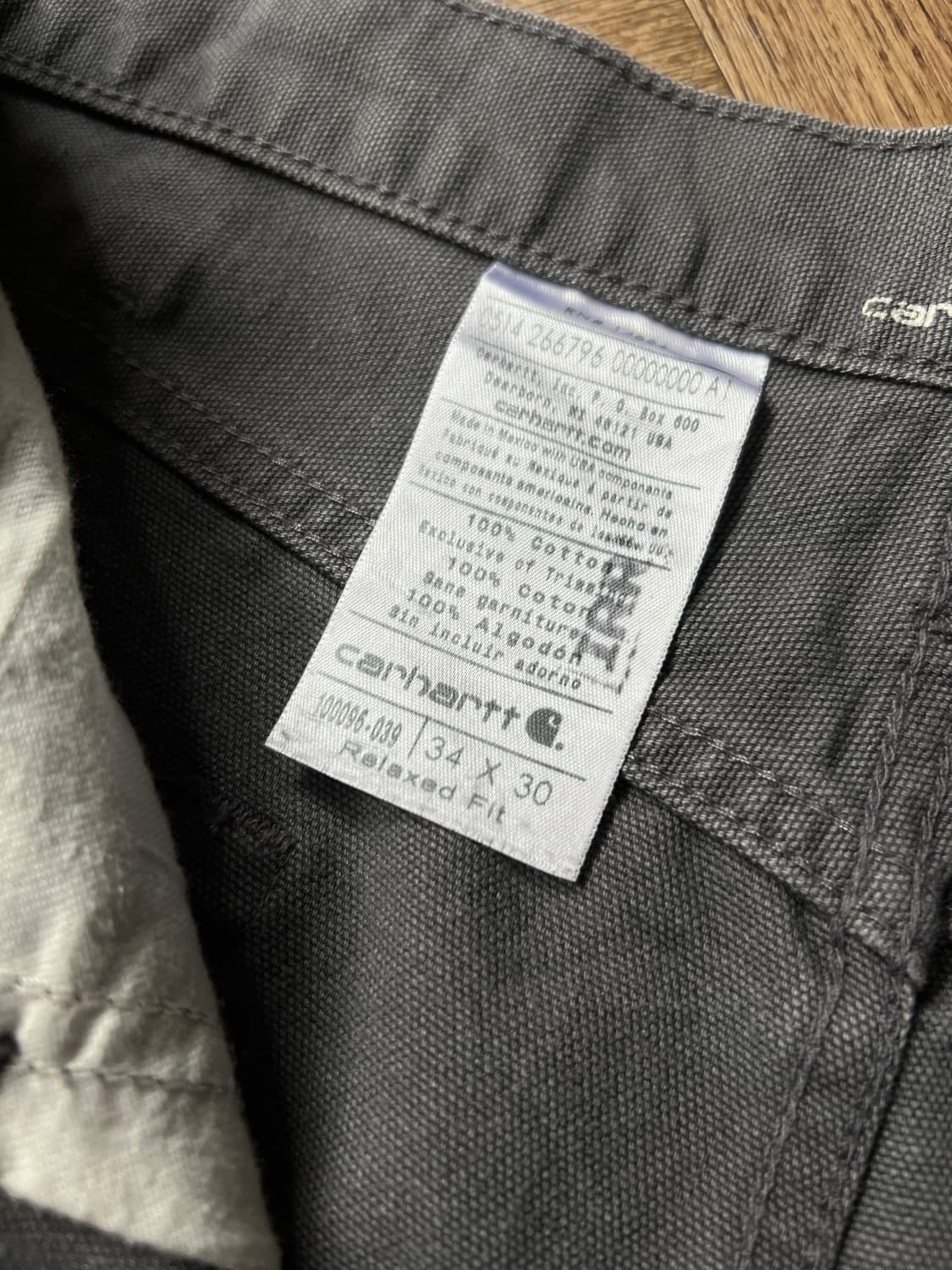 [34]칼하트 USA 릴렉스핏 차콜그레이 캔버스 워크 팬츠 상품이미지5