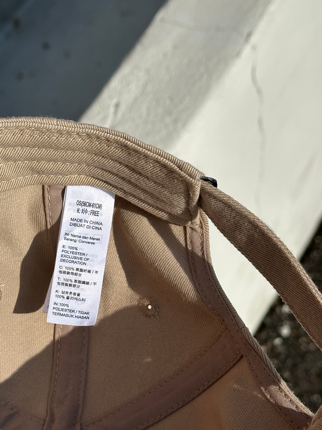 [F] 컨버스 로고 베이지 볼캡 모자 상품이미지6