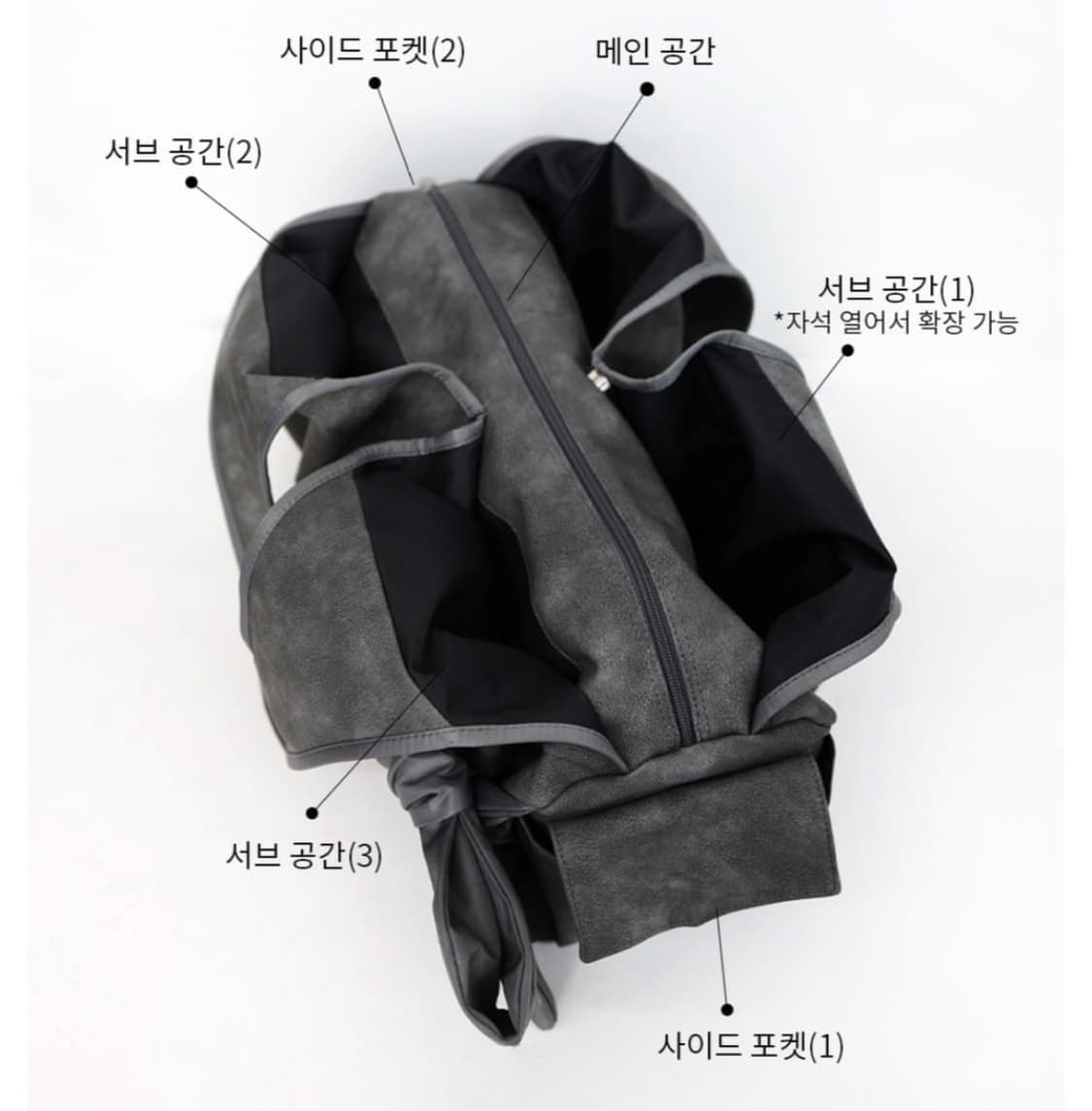 시월107 리본 보우 숄더백 누벅 그레이 상품이미지3