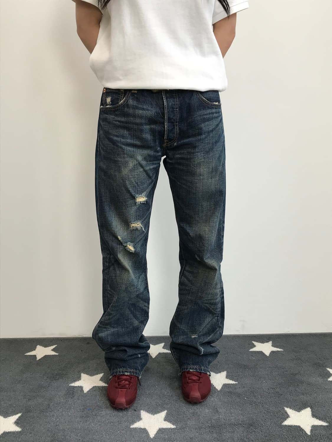 Levi’s 501 Washed Distressed Denim 상품이미지1
