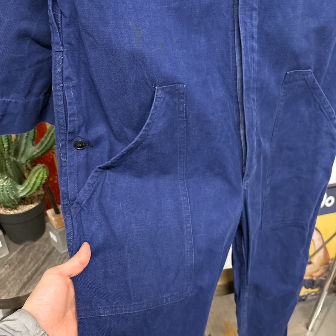 80~90s 프렌치 워크웨어 코튼트윌 커버올 점프수트 N983 상품이미지6