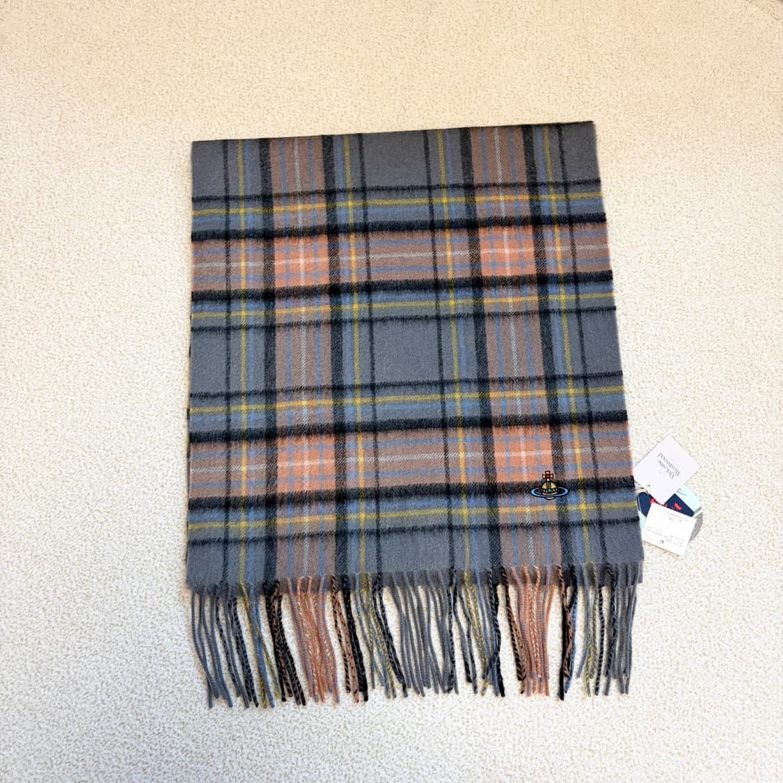 비비안웨스트우드 캐시미어 체크 머플러 새상품 상품이미지2