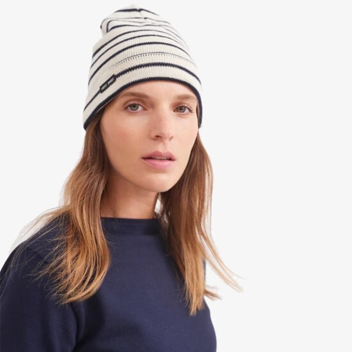 (F)세인트제임스 울 스트라이프 비니 와치캡 크림 블랙 상품이미지9